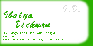 ibolya dickman business card